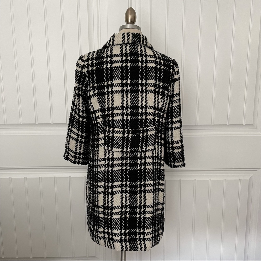 BB Dakota Black/White Plaid Coat - Picture 3 of 5